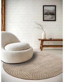 Szürkésbarna kerek szőnyeg ø 200 cm Panglao New York Taupe – Elle Decoration