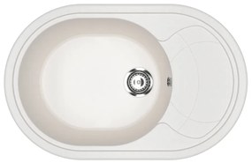 Ulgran U-610-341 Csepegtetőtálcás Gránit Mosogató - Ovális, Tejfehér