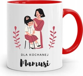 Piros Bögre Ajándék Szeretett Anyukának, fényképes nyomattal