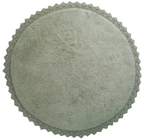 Zöld mosható kézi szövésű pamut kerek szőnyeg ø 110 cm Perla Olive – Nattiot