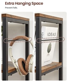 Könyvespolc, tárolópolc, rusztikus barna 172×120×30 cm