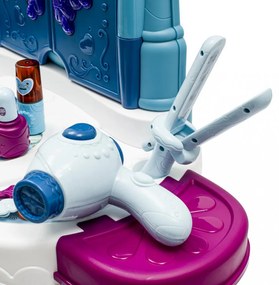 Gyermek zenélő fésülködőasztal jégvilág fénnyel és székkel BABY MIX