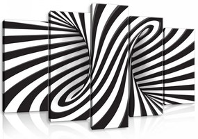 Vászonkép 5 darabos Zebra csíkos csavart kép 3D-ben 100x60 cm méretben