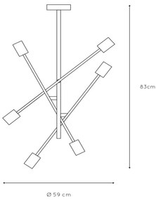 Lucide 21119/06/30 - Csillár rúdon LESTER 6xE27/40W/230V