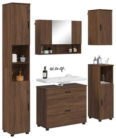 Fürdőszoba bútor szett 5 pcs barna tölgy 30 x 35 x 192 cm