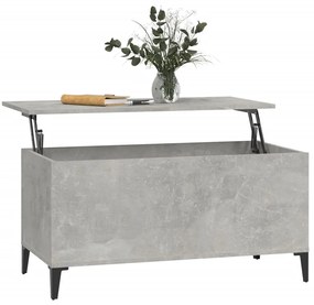 Betonszürke szerelt fa dohányzóasztal 90x44,5x45 cm