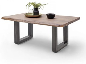 CARTAGENA dohányzó asztal akácfa 110x70cm - U alakú antikolt lábbal - Dió