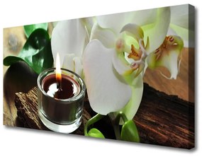 Vászonkép Orchid gyertya Spa 100x50 cm
