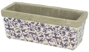 Mediterrán stílusú kerámia virágláda, 39 x 15 cm, kültéri és beltéri dekorációs kiegészítő