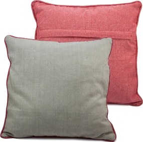 Otthon Elemek Párnahuzat szegéllyel 40 x 40 cm, bézs piros