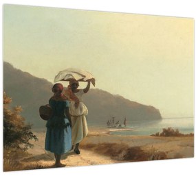 Kép - Camille Pissarro, Two Women Chatting by the Sea, St. Thomas, reprodukciók (70x50 cm)