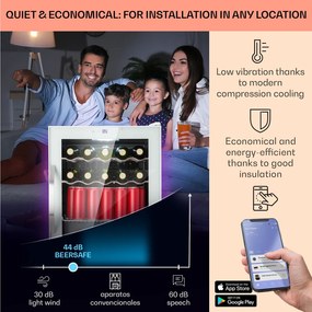 Klarstein Coachella 60, Smart, hűtő, 60 l, WiFi funkció, háttérvilágítás