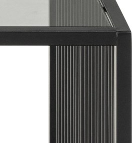 Fekete dohányzóasztal üveg asztallappal 60x120 cm Strington – Actona