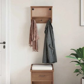 SANDNES tömör fenyőfa falra szerelt kabátállvány 45x12x35 cm