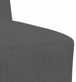sötétszürke kordbársony szövet kanapéfotel 55 cm