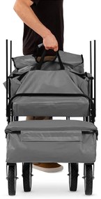 Összecsukható kocsi tetővel, húzható-tolható, szürke