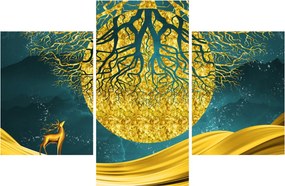Kép - absztrakció, arany táj (90x60 cm)