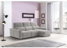 Univerzális kihúzható háromszemélyes sarokkanapé tárolóval TRENTO világosszürke