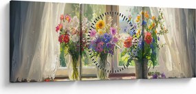 Kép - Csokor az ablaknál (órával) (90x30 cm)