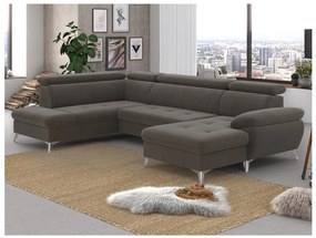 CATANIA baloldali barna U-alakú sarokkanapé tárolóval, ággyá nyitható