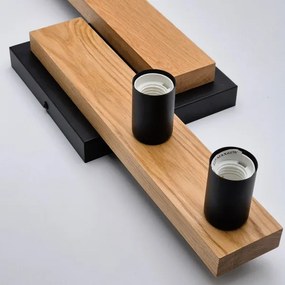 Felületre szerelhető csillár MATTE 4xE27/15W/230V fekete/tölgy