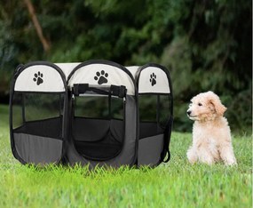 Hordozható kutya/macska kennel szürke 91x91x58cm