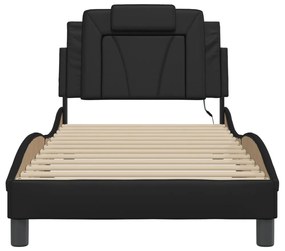 fekete ágykeret Viana LED-ekkel matrac nélkül 90 x 200 cm