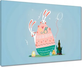 Vászonkép 70x50 Nyuszi Húsvét