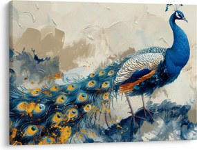 Kép - Páva, festmény (70x50 cm)