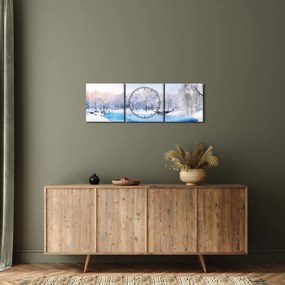 Kép - Jeges tó (órával) (90x30 cm)