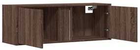 barna tölgyszínű fali TV-szekrény LED-del 100x31x35 cm