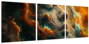 Kép - Arc az űrben (órával) (90x30 cm)