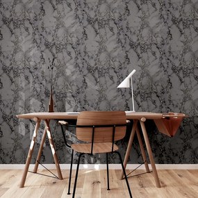 Arthouse Signature 1 Carrara Marble fekete-szürke márvány mintás papír tapéta – 296702