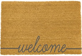 Welcome Scribbled természetes kókusrost lábtörlő, 40 x 60 cm - Artsy Doormats
