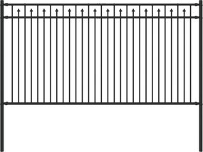vidaXL Tüske Kerítés Fekete 200 x 150 cm Porszórt acél