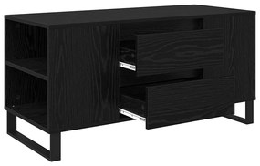 vidaXL Dohányzóasztal Fekete tölgy 102 x 44,5 x 50 cm Faanyag