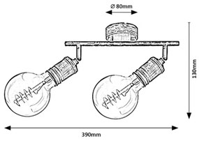 Rabalux 3215 - Spotlámpa FIDEL 2xE27/25W/230V