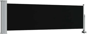 vidaXL fekete kihúzható oldalsó terasz napellenző 80 x 300 cm