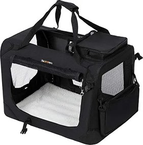 Összecsukható kisállathordozó 91 x 63 x 63 cm, XXL-es kutyaszállító, fekete