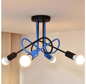 Felületre szerelhető csillár OXFORD 4xE27/15W/230V fekete/kék