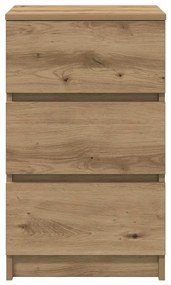 kézműves tölgy éjjeliszekrény 3 fiókkal 39x35x65 cm
