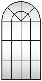 fekete ívelt vas fali tükör 50 x 100 cm