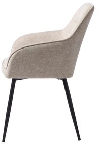 Bézs kárpitozott karfás étkezőfotel Nolan – Unique Furniture