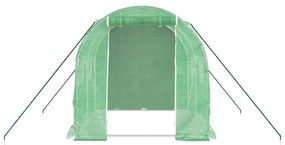 zöld acélvázas melegház 4 m² 2 x 2 x 2 m