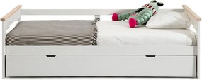 Fehér borovi fenyő gyerekágy kihúzható pótággyal 90x190 cm Elisa – Marckeric