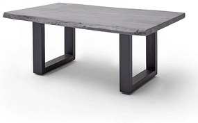 CARTAGENA dohányzó asztal akácfa 110x70cm - U alakú antikolt lábbal - Szürke