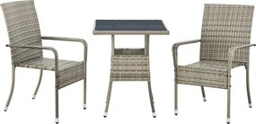 Juskys Yoro rattan négyzet alakú asztal 60 cm - szürke
