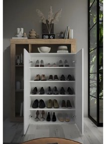 LENOR szekrény, fehér/világos tölgy