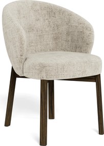 MAZZONI EXPORT DEBORA Bézs (Juto 4 szövet)/füstölt tölgyfa váz (dió árnyalat) - RETRO FA KAGYLÓSZÉK NAPPALIBA ÉTKEZŐBE IRODÁBA