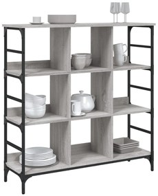 szürke sonoma színű szerelt fa tálalószekrény 102x32x103,5 cm